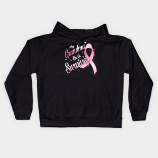 My Grandma Is A Survivor Breast Cancer Awareness Kids Hoodie
